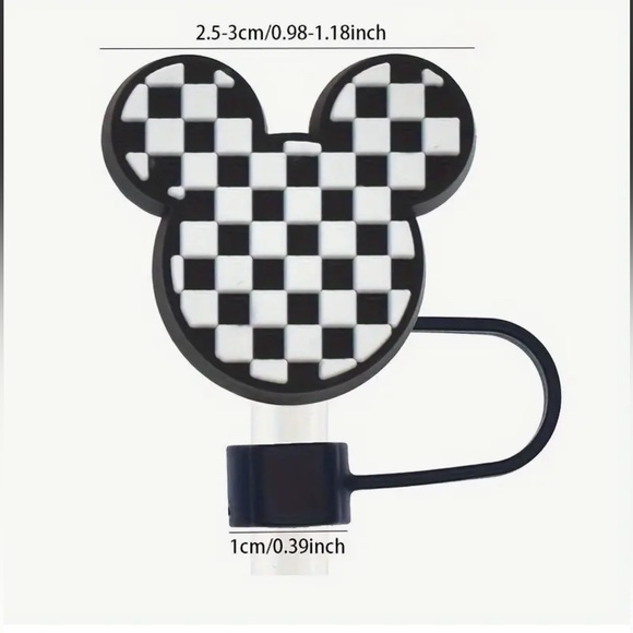 Mickey Mouse/Checker Flag Straw Topper/Cover, NEW, Disney - Picture 3 of 9